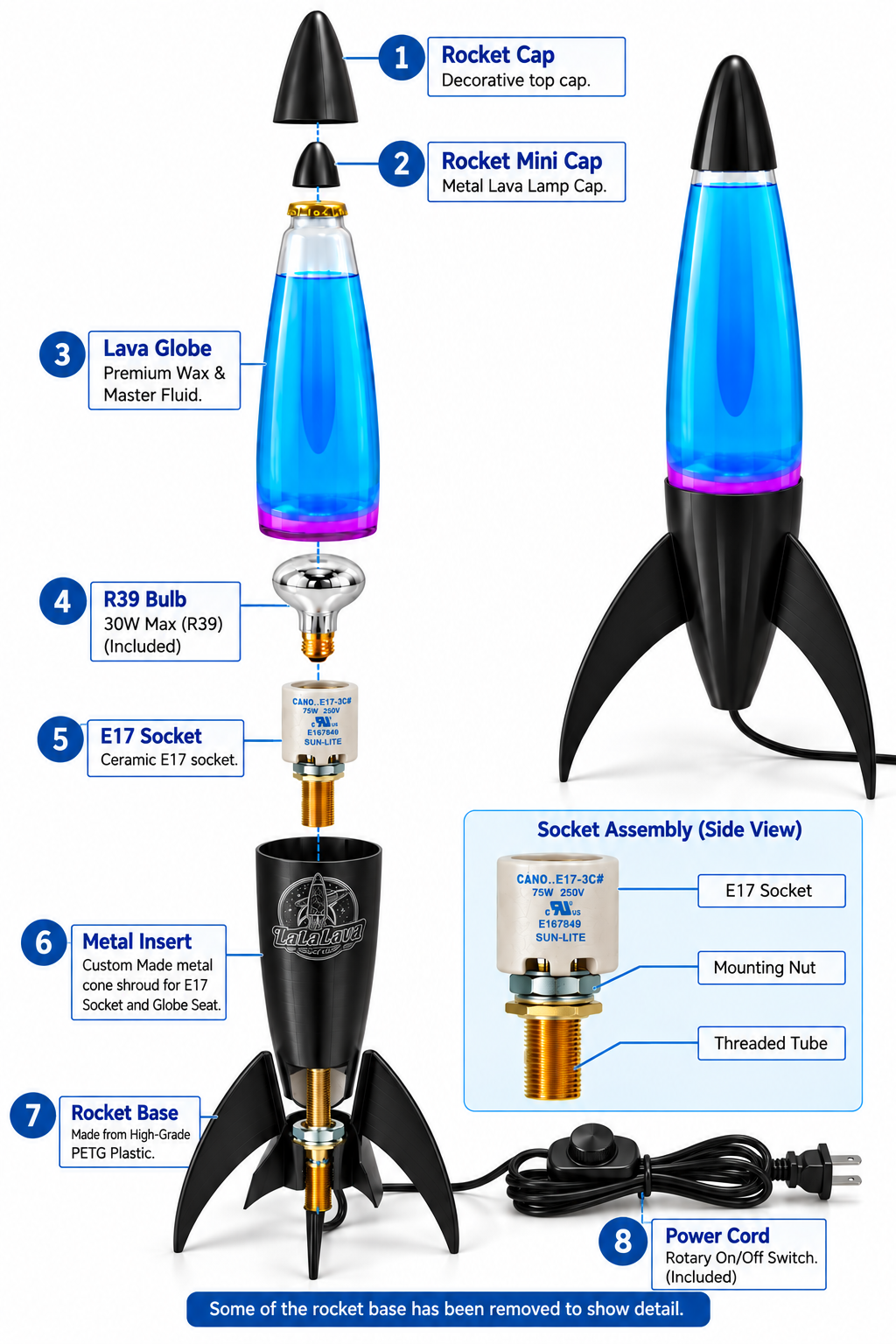 Rocket Lava Lamp 18"